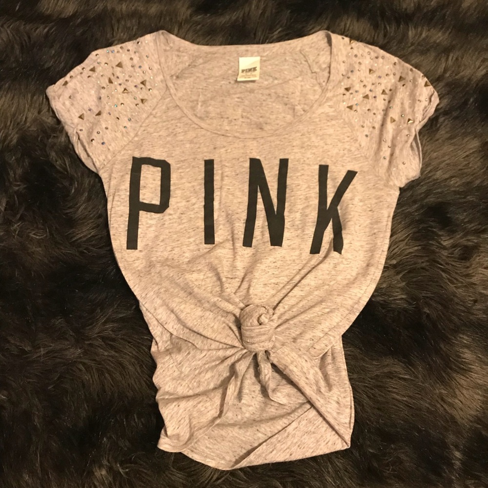 Heathered grey Victoria’s Secret Pink Bling tee
